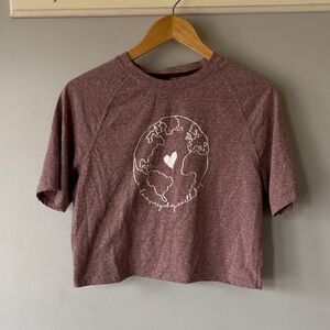 Avalanche Reclaimed Cropped Tee Maroon Women’s Large Earthy Boho